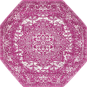 Purple 5' 3 x 5' 3 Richmond Octagon Area Rug Vintage Distressed Look Traditional Design Carpet for Unique Home Interior Design for Sale at Rug Engine