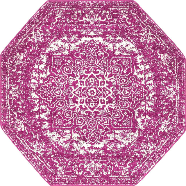 Purple 5' 3 x 5' 3 Richmond Octagon Area Rug Vintage Distressed Look Traditional Design Carpet for Unique Home Interior Design for Sale at Rug Engine