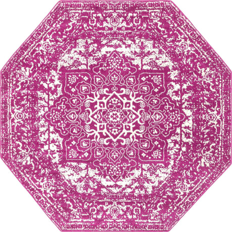 Purple 7' 10 x 7' 10 Richmond Octagon Area Rug Vintage Distressed Look Traditional Design Carpet for Unique Home Interior Design for Sale at Rug Engine