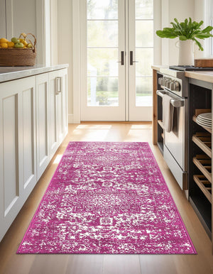 Purple 2' x 8' Richmond Runner Area Rug Vintage Distressed Look Traditional Design Carpet for Unique Home Interior Design for Sale at Rug Engine