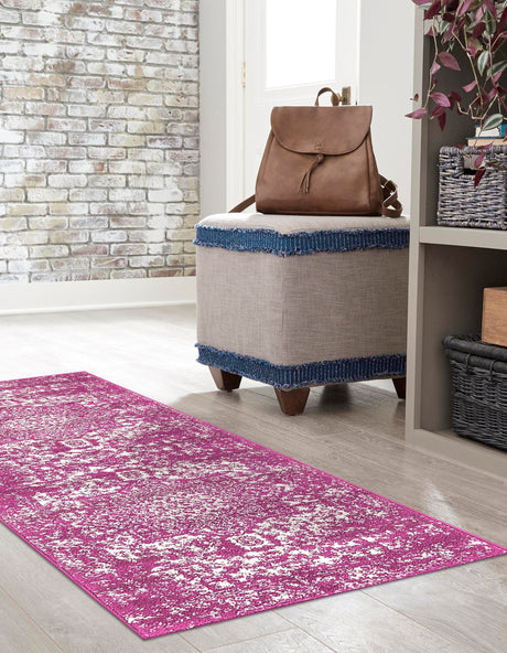Purple 2' x 8' Richmond Runner Area Rug Vintage Distressed Look Traditional Design Carpet for Unique Home Interior Design for Sale at Rug Engine