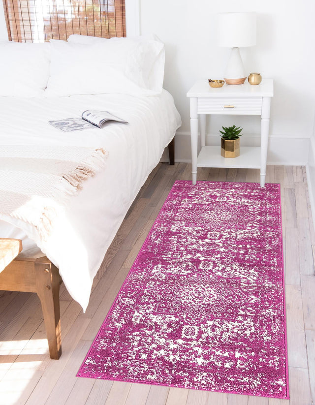 Purple 2' x 6' 1 Richmond Runner Area Rug Vintage Distressed Look Traditional Design Carpet for Unique Home Interior Design for Sale at Rug Engine