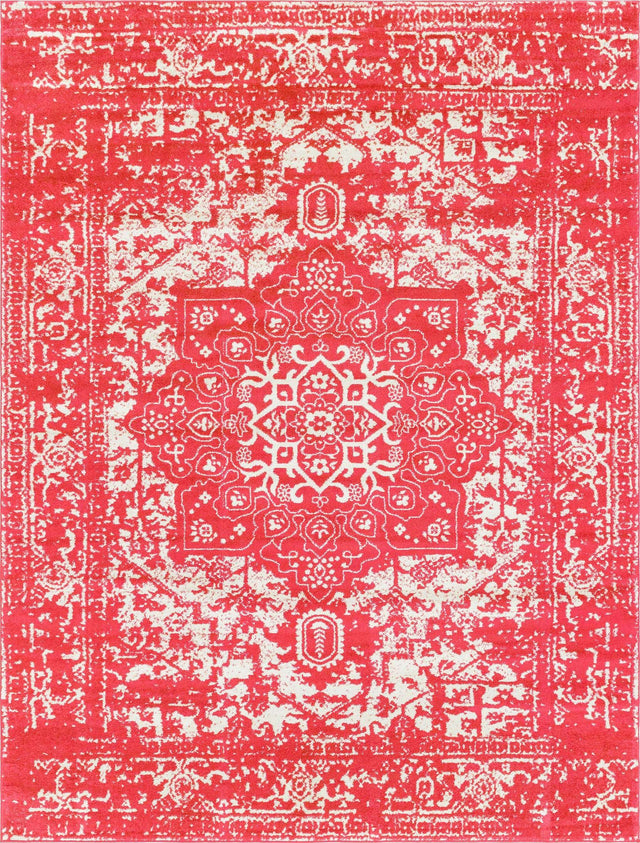 Pink 10' x 13' 1 Richmond Rectangle Area Rug Vintage Distressed Look Traditional Design Carpet for Unique Home Interior Design for Sale at Rug Engine