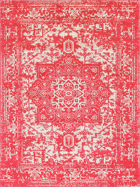 Pink 9' x 12' Richmond Rectangle Area Rug Vintage Distressed Look Traditional Design Carpet for Unique Home Interior Design for Sale at Rug Engine