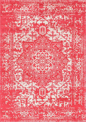 Pink 7' 1 x 10' Richmond Rectangle Area Rug Vintage Distressed Look Traditional Design Carpet for Unique Home Interior Design for Sale at Rug Engine