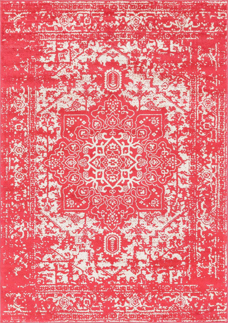 Pink 7' 1 x 10' Richmond Rectangle Area Rug Vintage Distressed Look Traditional Design Carpet for Unique Home Interior Design for Sale at Rug Engine