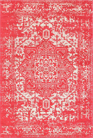 Pink 6' 1 x 9' Richmond Rectangle Area Rug Vintage Distressed Look Traditional Design Carpet for Unique Home Interior Design for Sale at Rug Engine