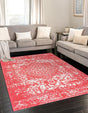 Pink 9' x 12' Richmond Rectangle Area Rug Vintage Distressed Look Traditional Design Carpet for Unique Home Interior Design for Sale at Rug Engine