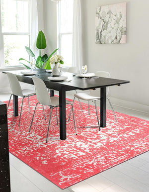 Pink 9' x 12' Richmond Rectangle Area Rug Vintage Distressed Look Traditional Design Carpet for Unique Home Interior Design for Sale at Rug Engine