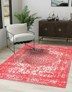 Pink 9' x 12' Richmond Rectangle Area Rug Vintage Distressed Look Traditional Design Carpet for Unique Home Interior Design for Sale at Rug Engine