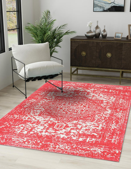 Pink 9' x 12' Richmond Rectangle Area Rug Vintage Distressed Look Traditional Design Carpet for Unique Home Interior Design for Sale at Rug Engine