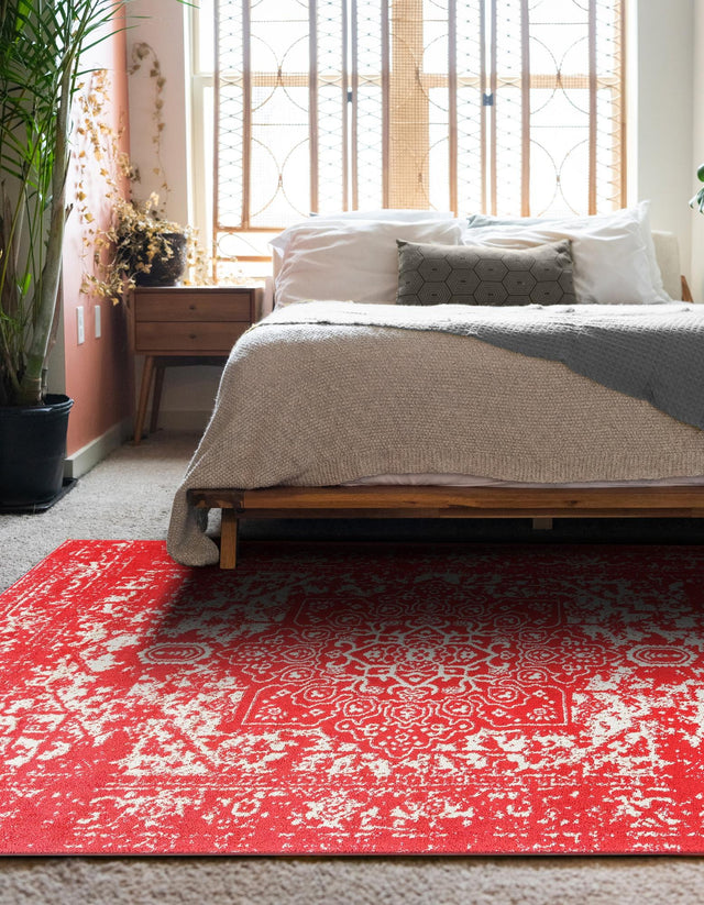 Pink 9' x 12' Richmond Rectangle Area Rug Vintage Distressed Look Traditional Design Carpet for Unique Home Interior Design for Sale at Rug Engine