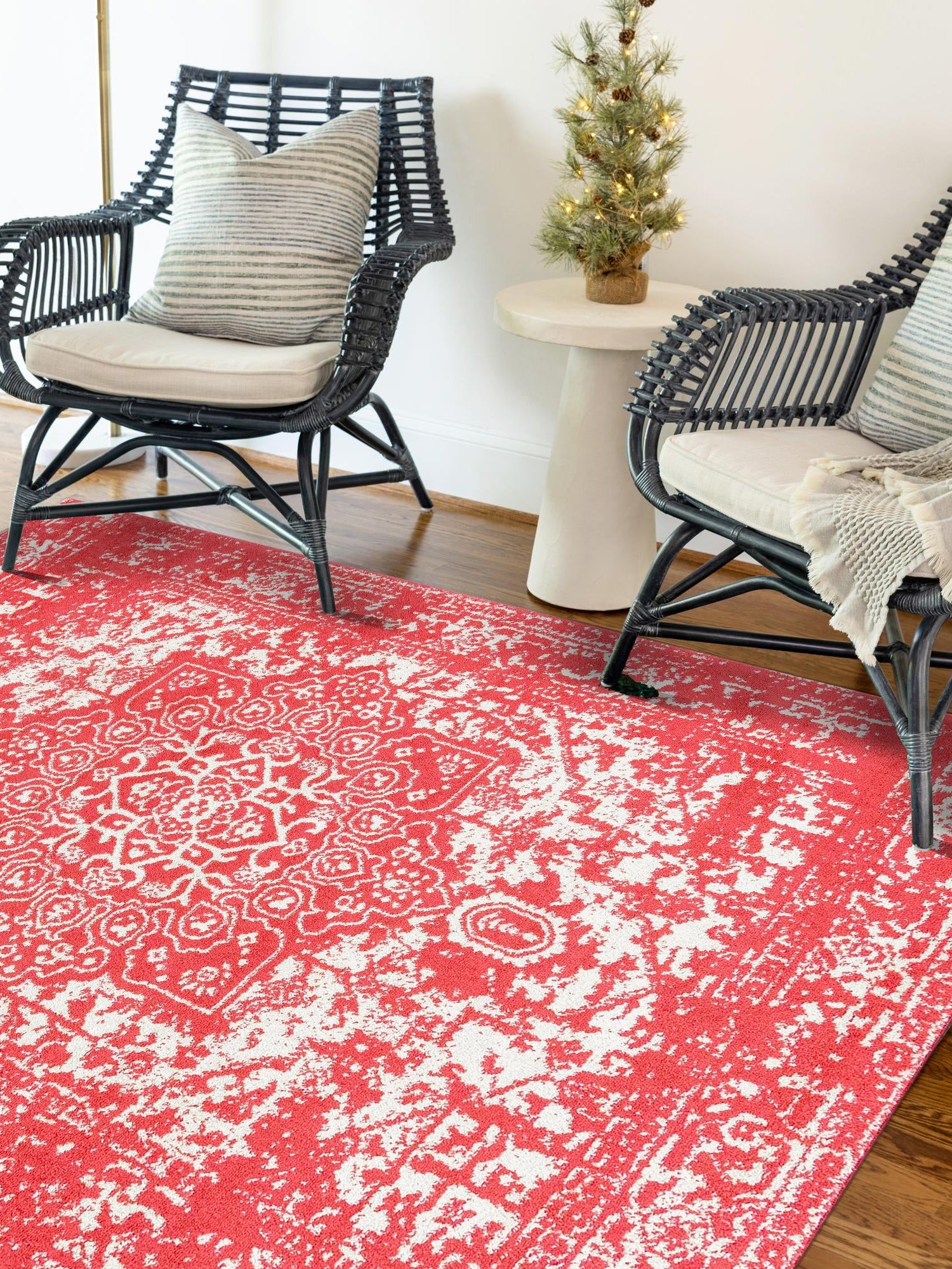 Pink 5' 3 x 8' Richmond Rectangle Area Rug Vintage Distressed Look Traditional Design Carpet for Unique Home Interior Design for Sale at Rug Engine