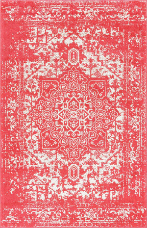Pink 5' 3 x 8' Richmond Rectangle Area Rug Vintage Distressed Look Traditional Design Carpet for Unique Home Interior Design for Sale at Rug Engine