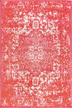 Pink 2' x 3' 1 Richmond Rectangle Area Rug Vintage Distressed Look Traditional Design Carpet for Unique Home Interior Design for Sale at Rug Engine
