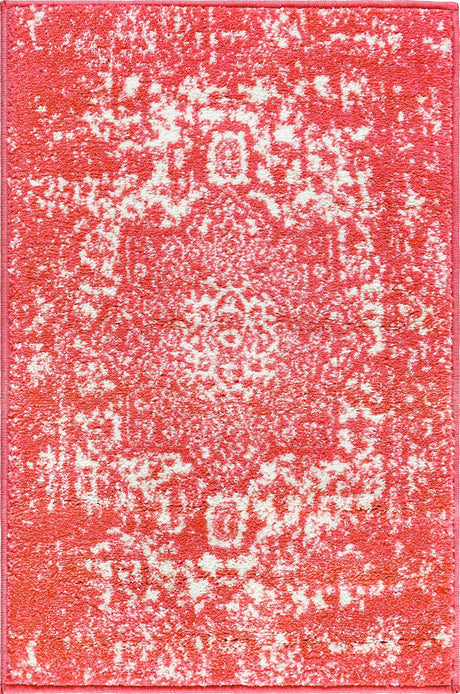 Pink 2' x 3' 1 Richmond Rectangle Area Rug Vintage Distressed Look Traditional Design Carpet for Unique Home Interior Design for Sale at Rug Engine