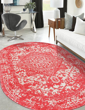 Pink 3' 1 x 5' 3 Richmond Oval Area Rug Vintage Distressed Look Traditional Design Carpet for Unique Home Interior Design for Sale at Rug Engine