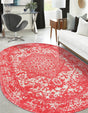 Pink 3' 1 x 5' 3 Richmond Oval Area Rug Vintage Distressed Look Traditional Design Carpet for Unique Home Interior Design for Sale at Rug Engine