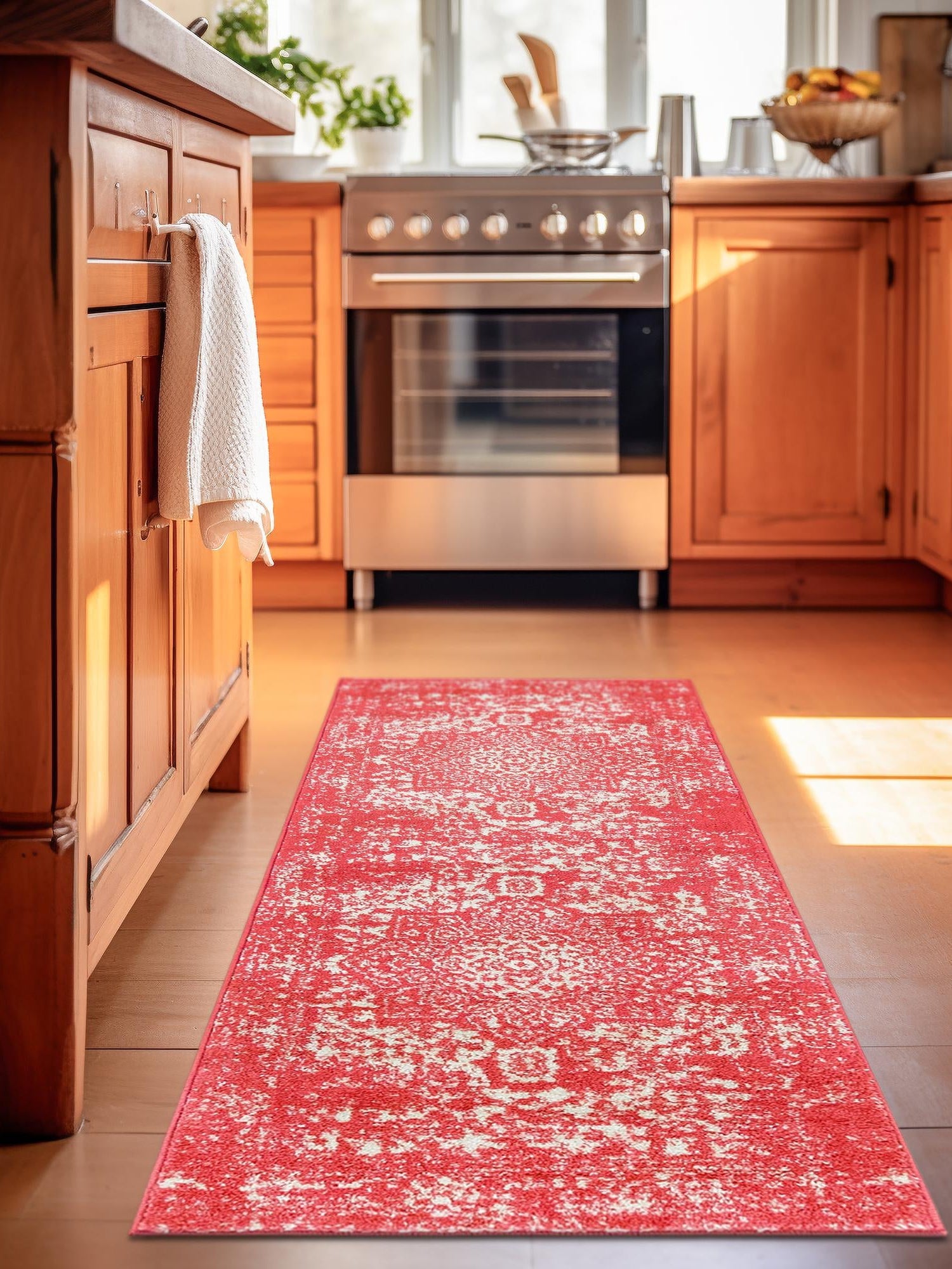Pink 2' x 8' Richmond Runner Area Rug Vintage Distressed Look Traditional Design Carpet for Unique Home Interior Design for Sale at Rug Engine