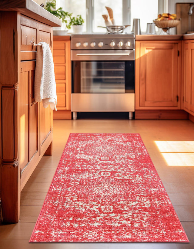 Pink 2' x 8' Richmond Runner Area Rug Vintage Distressed Look Traditional Design Carpet for Unique Home Interior Design for Sale at Rug Engine