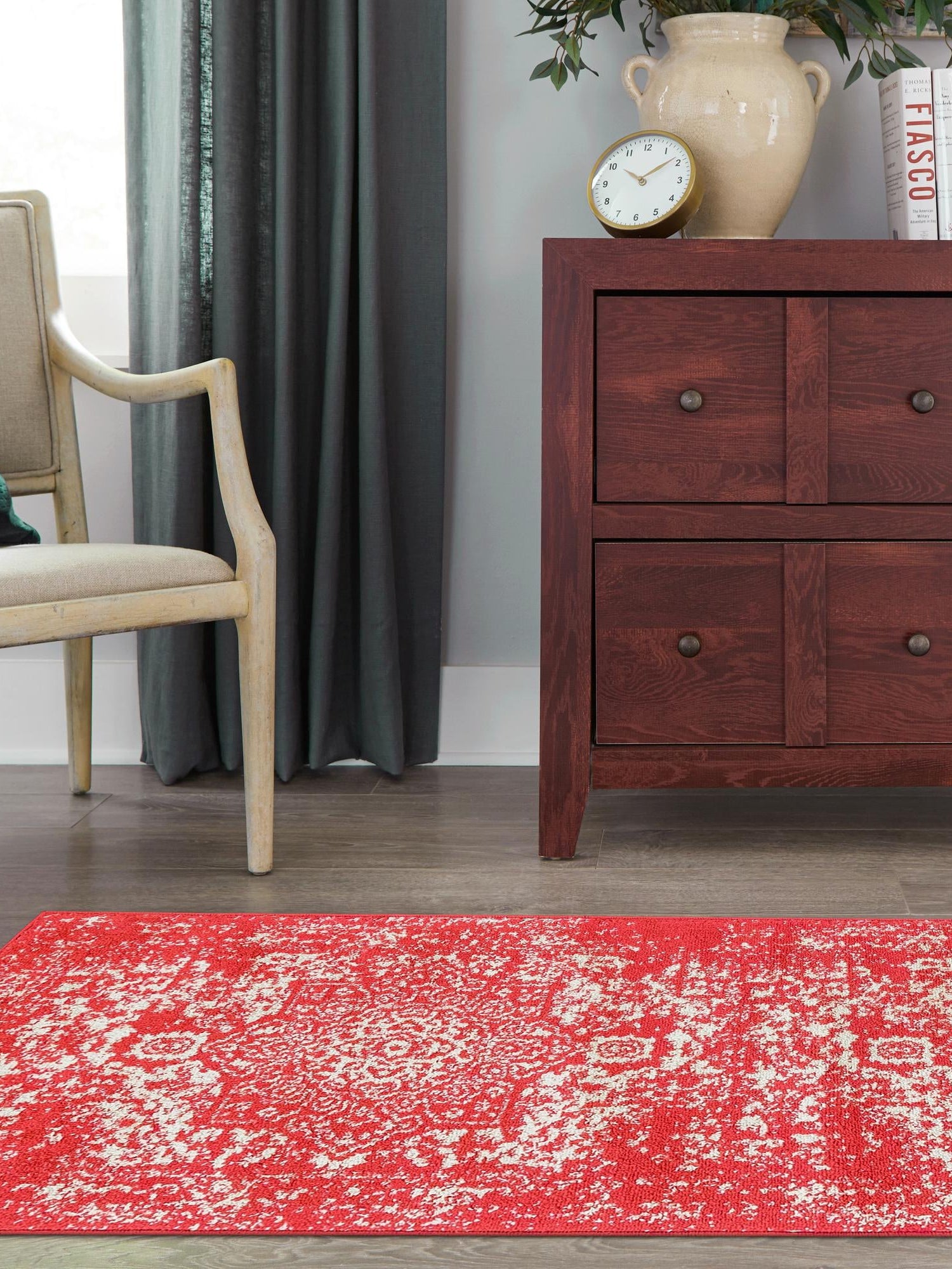 Pink 2' x 8' Richmond Runner Area Rug Vintage Distressed Look Traditional Design Carpet for Unique Home Interior Design for Sale at Rug Engine