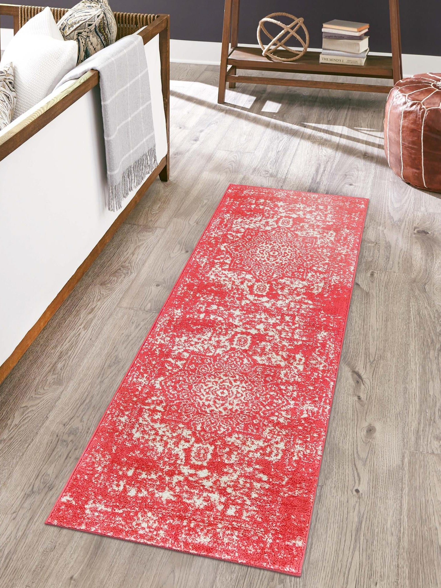 Pink 2' x 8' Richmond Runner Area Rug Vintage Distressed Look Traditional Design Carpet for Unique Home Interior Design for Sale at Rug Engine