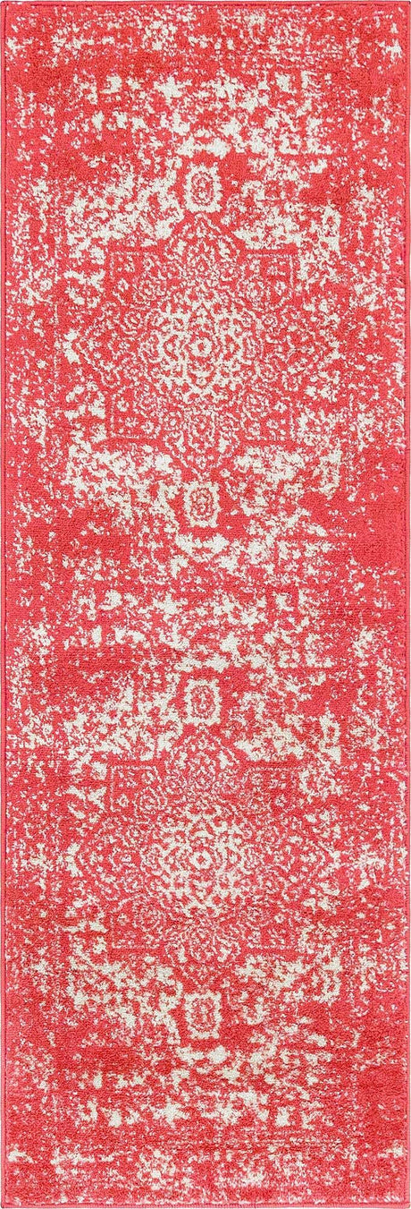 Pink 2' x 6' 1 Richmond Runner Area Rug Vintage Distressed Look Traditional Design Carpet for Unique Home Interior Design for Sale at Rug Engine