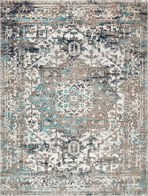 Gray 10' x 13' 1 Richmond Rectangle Area Rug Vintage Distressed Look Traditional Design Carpet for Unique Home Interior Design for Sale at Rug Engine