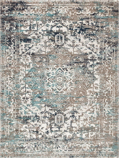 Gray 10' x 13' 1 Richmond Rectangle Area Rug Vintage Distressed Look Traditional Design Carpet for Unique Home Interior Design for Sale at Rug Engine