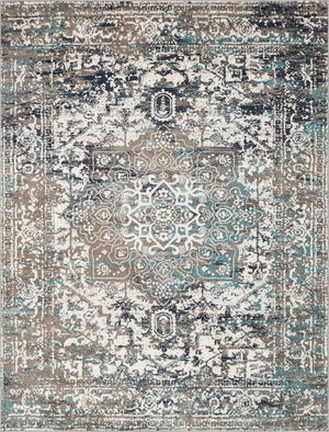 Gray 9' x 12' Richmond Rectangle Area Rug Vintage Distressed Look Traditional Design Carpet for Unique Home Interior Design for Sale at Rug Engine