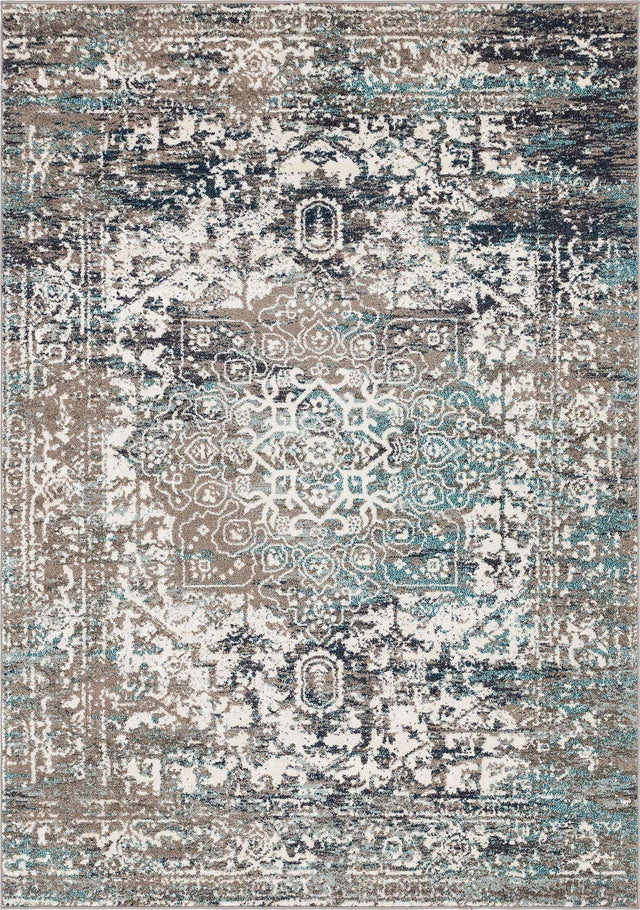 Gray 7' 1 x 10' Richmond Rectangle Area Rug Vintage Distressed Look Traditional Design Carpet for Unique Home Interior Design for Sale at Rug Engine