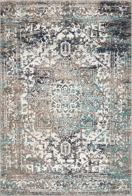 Gray 6' 1 x 9' Richmond Rectangle Area Rug Vintage Distressed Look Traditional Design Carpet for Unique Home Interior Design for Sale at Rug Engine
