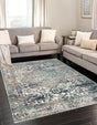Gray 5' 3 x 8' Richmond Rectangle Area Rug Vintage Distressed Look Traditional Design Carpet for Unique Home Interior Design for Sale at Rug Engine