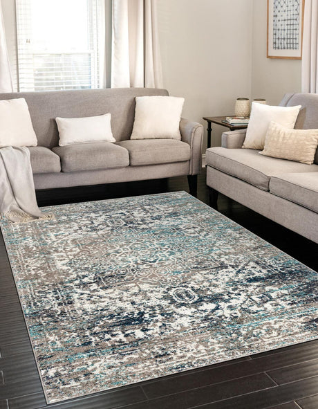 Gray 2' x 3' 1 Richmond Rectangle Area Rug Vintage Distressed Look Traditional Design Carpet for Unique Home Interior Design for Sale at Rug Engine