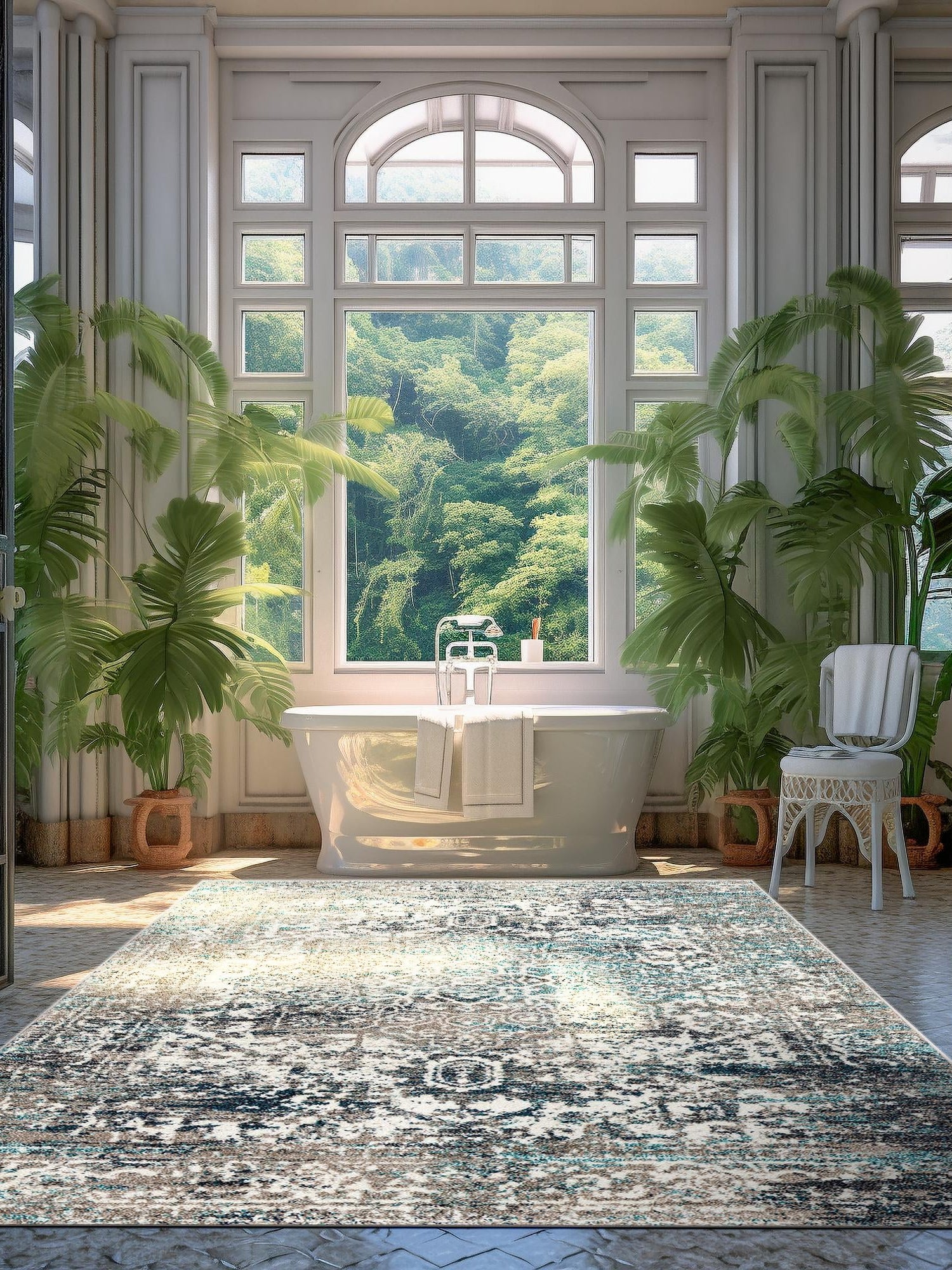 Gray 2' x 3' 1 Richmond Rectangle Area Rug Vintage Distressed Look Traditional Design Carpet for Unique Home Interior Design for Sale at Rug Engine