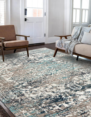 Gray 5' 3 x 8' Richmond Rectangle Area Rug Vintage Distressed Look Traditional Design Carpet for Unique Home Interior Design for Sale at Rug Engine