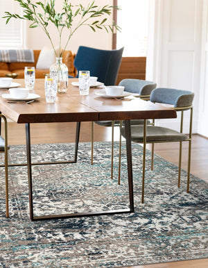 Gray 2' x 3' 1 Richmond Rectangle Area Rug Vintage Distressed Look Traditional Design Carpet for Unique Home Interior Design for Sale at Rug Engine