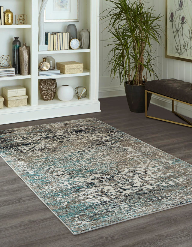 Gray 2' x 3' 1 Richmond Rectangle Area Rug Vintage Distressed Look Traditional Design Carpet for Unique Home Interior Design for Sale at Rug Engine