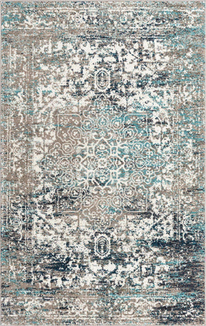 Gray 5' 3 x 8' Richmond Rectangle Area Rug Vintage Distressed Look Traditional Design Carpet for Unique Home Interior Design for Sale at Rug Engine