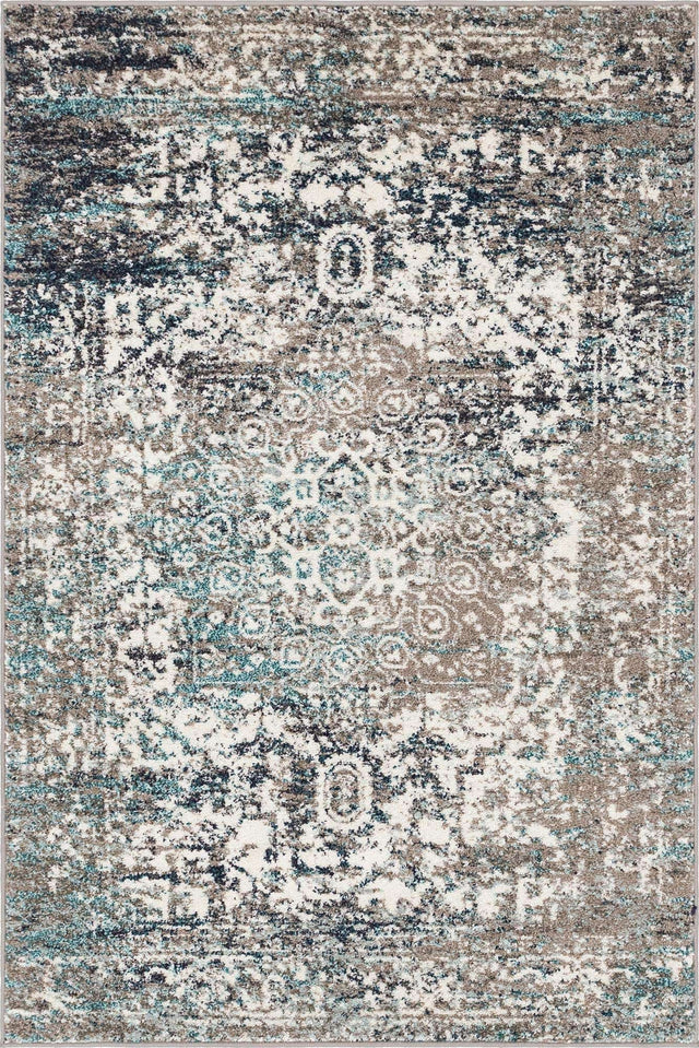 Gray 4' 1 x 6' 1 Richmond Rectangle Area Rug Vintage Distressed Look Traditional Design Carpet for Unique Home Interior Design for Sale at Rug Engine