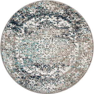 Gray 3' 1 x 3' 1 Richmond Round Area Rug Vintage Distressed Look Traditional Design Carpet for Unique Home Interior Design for Sale at Rug Engine