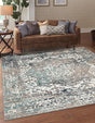 Gray 4' 1 x 4' 1 Richmond Square Area Rug Vintage Distressed Look Traditional Design Carpet for Unique Home Interior Design for Sale at Rug Engine
