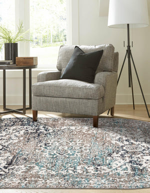 Gray 5' 3 x 8' Richmond Oval Area Rug Vintage Distressed Look Traditional Design Carpet for Unique Home Interior Design for Sale at Rug Engine