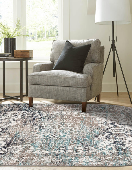 Gray 5' 3 x 8' Richmond Oval Area Rug Vintage Distressed Look Traditional Design Carpet for Unique Home Interior Design for Sale at Rug Engine