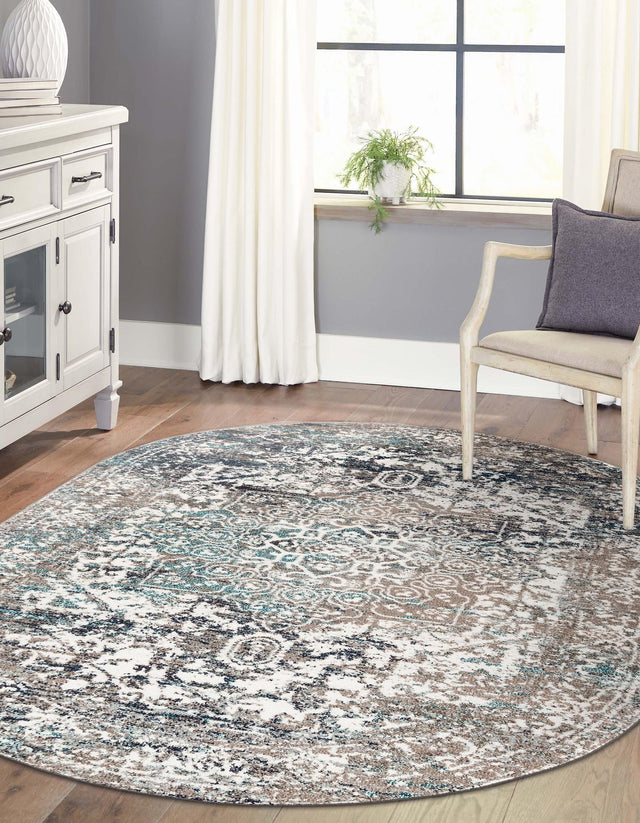 Gray 3' 1 x 5' 3 Richmond Oval Area Rug Vintage Distressed Look Traditional Design Carpet for Unique Home Interior Design for Sale at Rug Engine