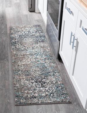 Gray 2' x 6' 1 Richmond Runner Area Rug Vintage Distressed Look Traditional Design Carpet for Unique Home Interior Design for Sale at Rug Engine