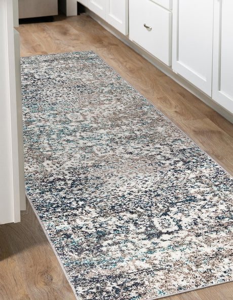 Gray 2' 7 x 12' Richmond Runner Area Rug Vintage Distressed Look Traditional Design Carpet for Unique Home Interior Design for Sale at Rug Engine