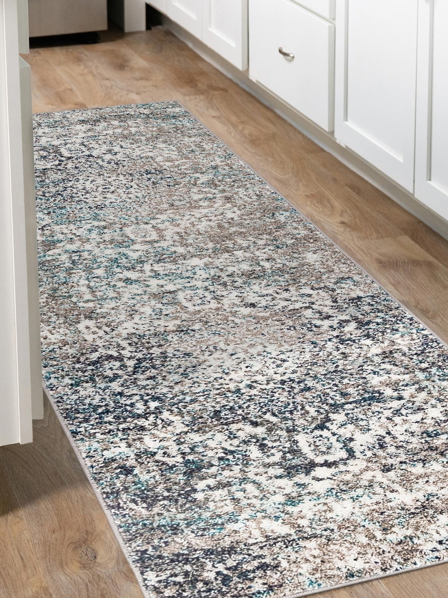 Gray 2' x 8' Richmond Runner Area Rug Vintage Distressed Look Traditional Design Carpet for Unique Home Interior Design for Sale at Rug Engine