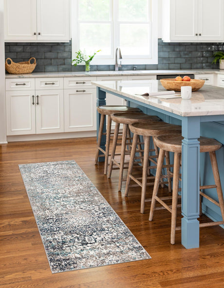 Gray 2' 7 x 12' Richmond Runner Area Rug Vintage Distressed Look Traditional Design Carpet for Unique Home Interior Design for Sale at Rug Engine