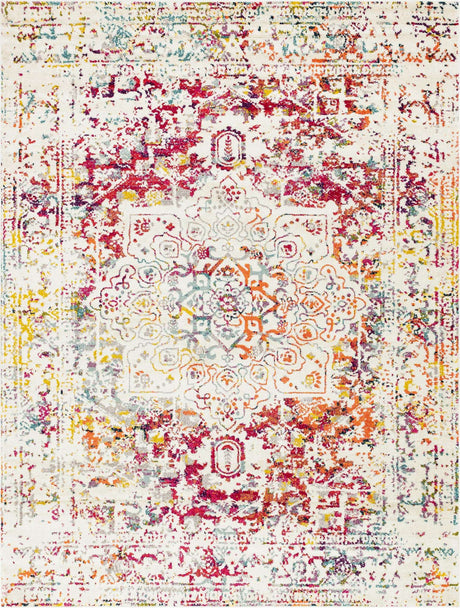 Light Multicolor 9' x 12' Richmond Rectangle Area Rug Vintage Distressed Look Traditional Design Carpet for Unique Home Interior Design for Sale at Rug Engine